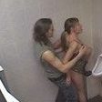 Security cams video of a horny young couple fucking in the men’s toilet